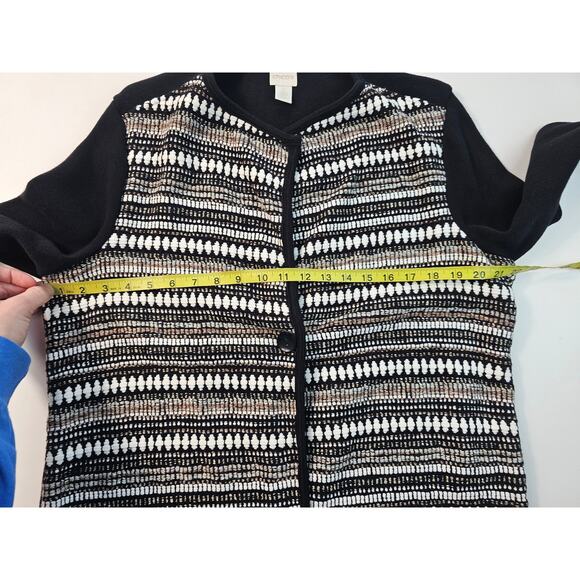 Chicos size 2 (L)  NWOT twill brown black shaket metallic strands career casual - Picture 6 of 6